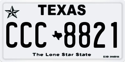 TX license plate CCC8821