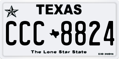 TX license plate CCC8824