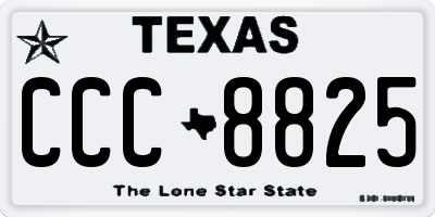 TX license plate CCC8825