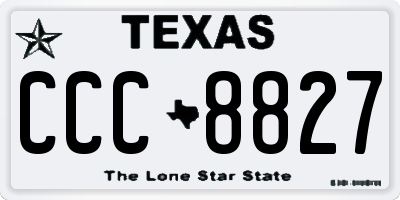 TX license plate CCC8827