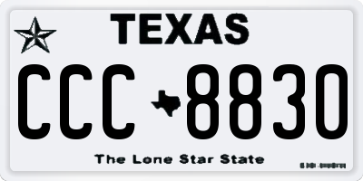 TX license plate CCC8830
