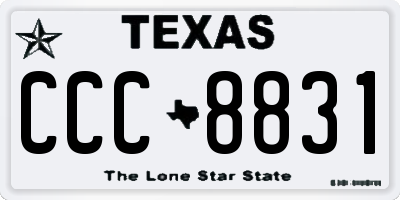 TX license plate CCC8831