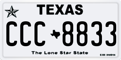TX license plate CCC8833