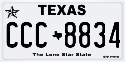TX license plate CCC8834