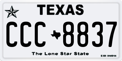 TX license plate CCC8837