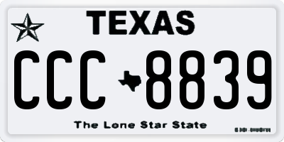 TX license plate CCC8839