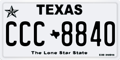TX license plate CCC8840