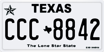 TX license plate CCC8842