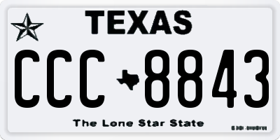 TX license plate CCC8843