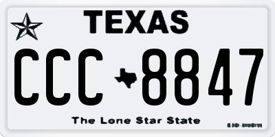 TX license plate CCC8847