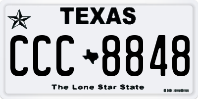 TX license plate CCC8848