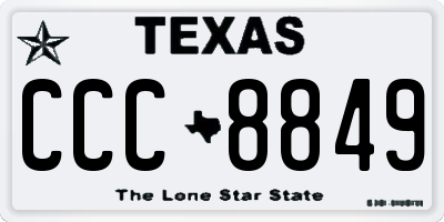 TX license plate CCC8849