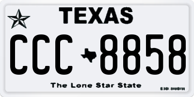 TX license plate CCC8858