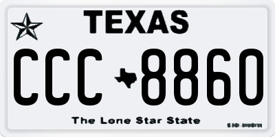 TX license plate CCC8860