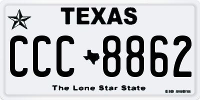 TX license plate CCC8862