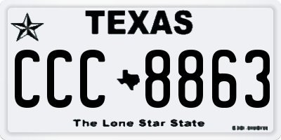 TX license plate CCC8863