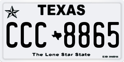 TX license plate CCC8865