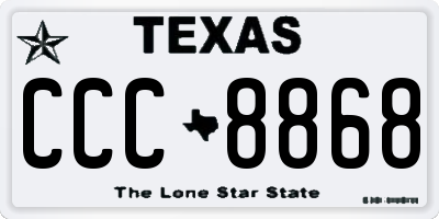 TX license plate CCC8868