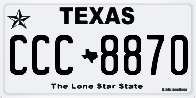 TX license plate CCC8870