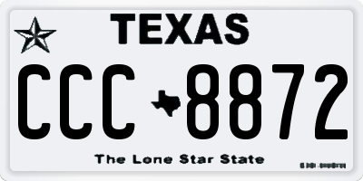 TX license plate CCC8872