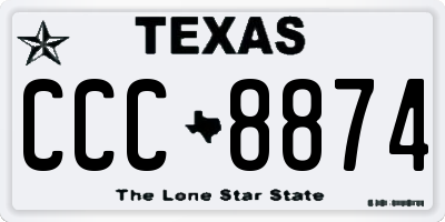 TX license plate CCC8874