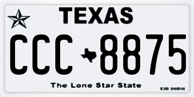 TX license plate CCC8875