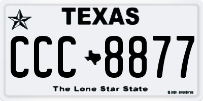 TX license plate CCC8877