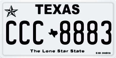 TX license plate CCC8883