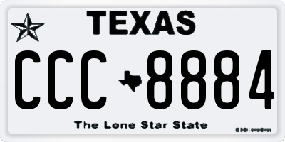TX license plate CCC8884