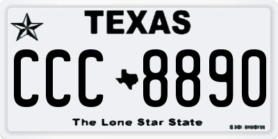 TX license plate CCC8890