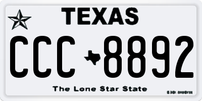 TX license plate CCC8892