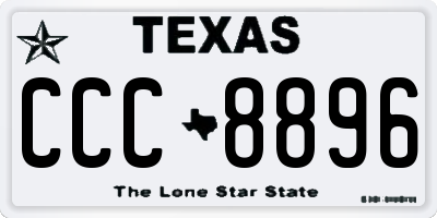TX license plate CCC8896