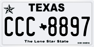 TX license plate CCC8897
