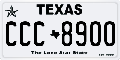 TX license plate CCC8900