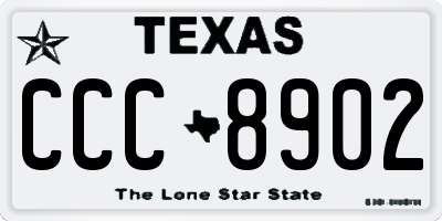 TX license plate CCC8902