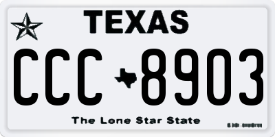 TX license plate CCC8903