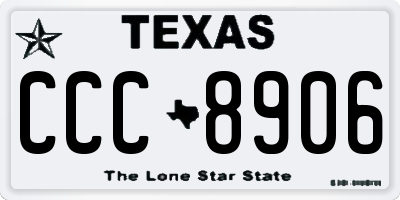 TX license plate CCC8906