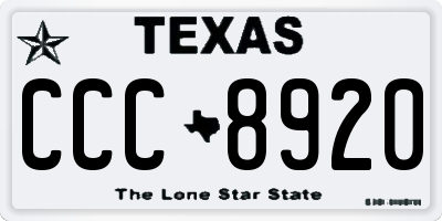 TX license plate CCC8920