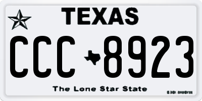 TX license plate CCC8923