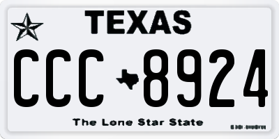 TX license plate CCC8924