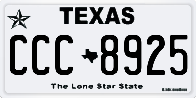 TX license plate CCC8925