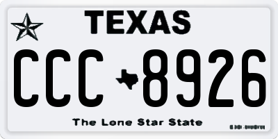 TX license plate CCC8926