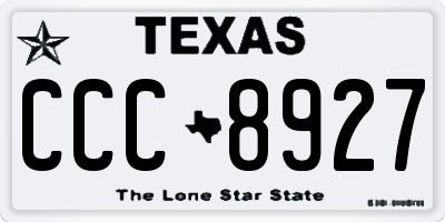 TX license plate CCC8927