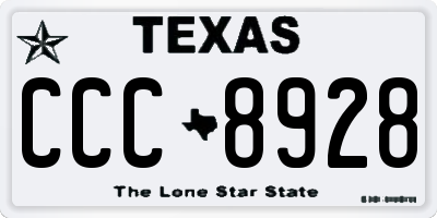 TX license plate CCC8928