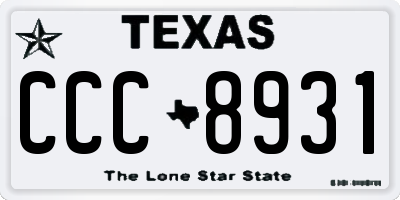 TX license plate CCC8931