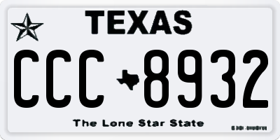 TX license plate CCC8932