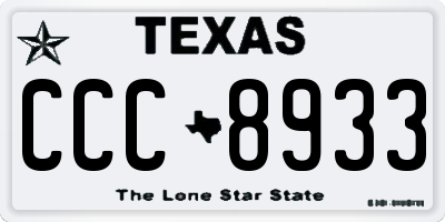TX license plate CCC8933
