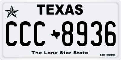 TX license plate CCC8936