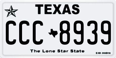 TX license plate CCC8939