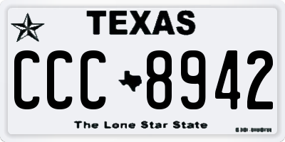 TX license plate CCC8942